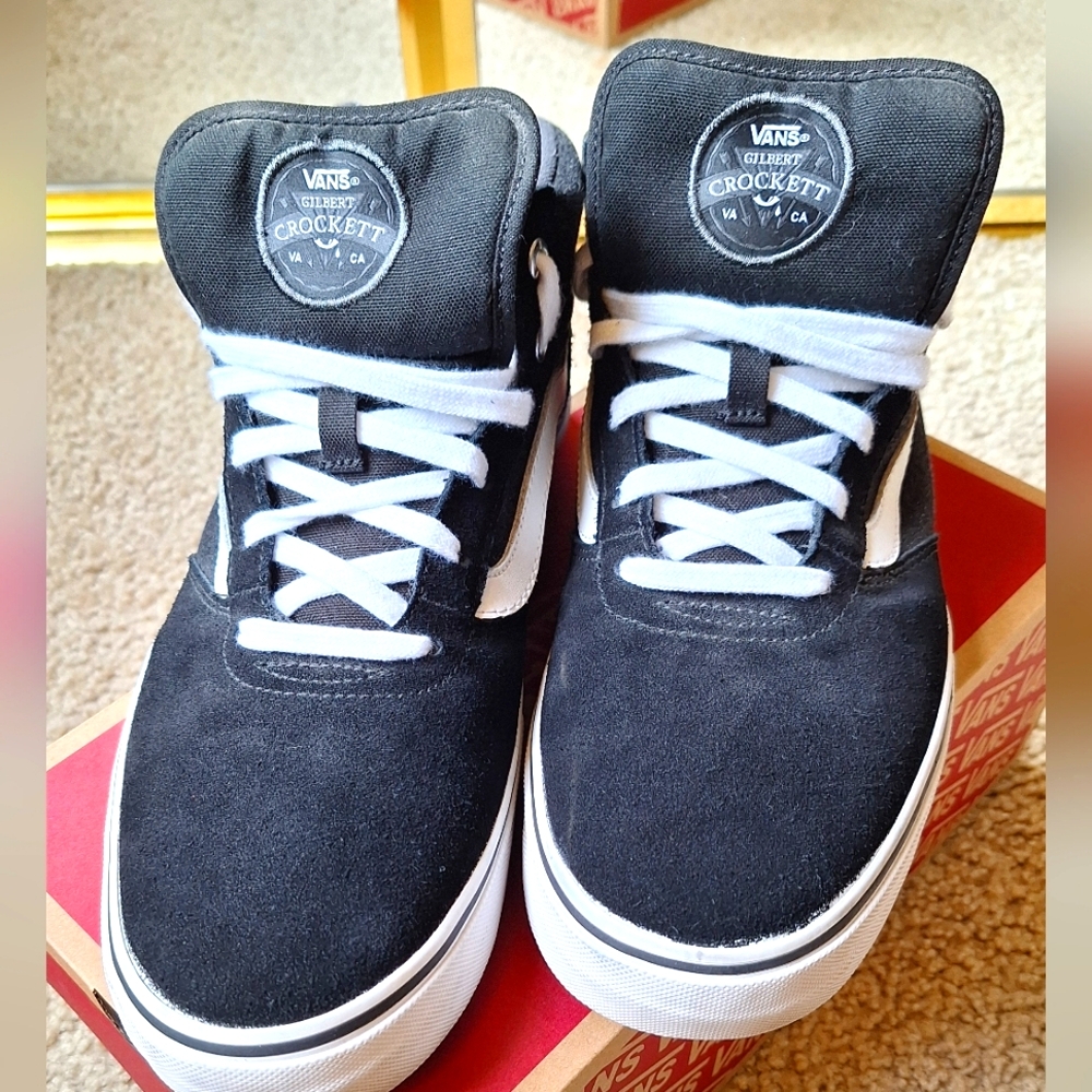 Vans Size 12 Black/White Gilbert Crockett skate shoes